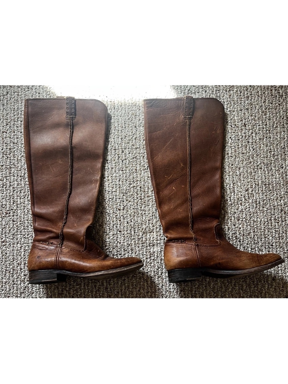 Frye Brown Leather Knee-High Heeled Boots